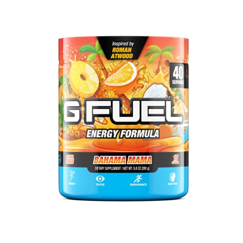 G Fuel Bahama Mama Energy Drink Powder, Pre Workout Caffeine Mix for Gaming, Sugar Free Focus Amino, Vitamin + Antioxidants, 9.9oz (Coconut & Pineapple, 40 Servings)