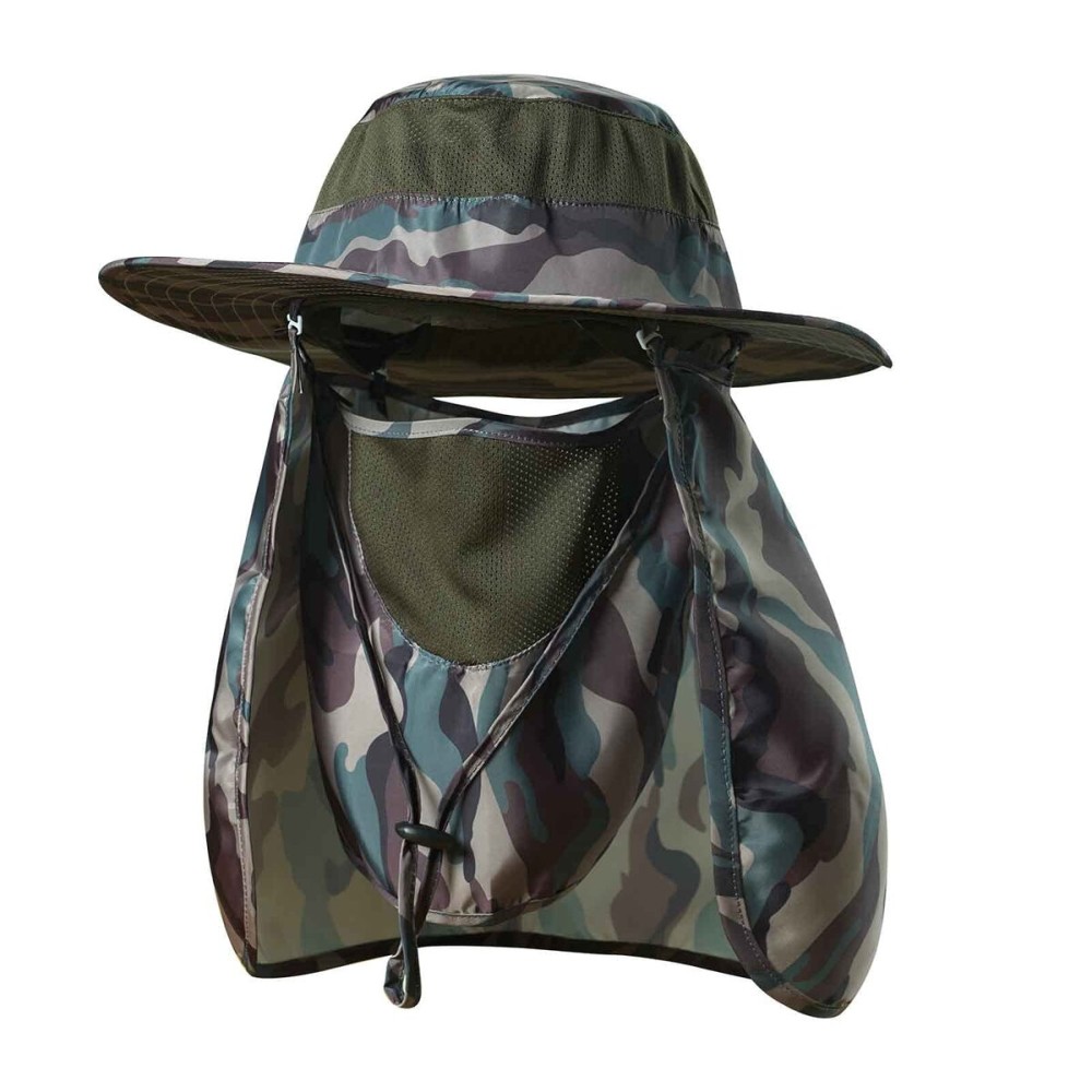 Fishing Hat,Sun Cap with UPF 50+ Sun Protection and Neck Flap,for Man and Women Army Green