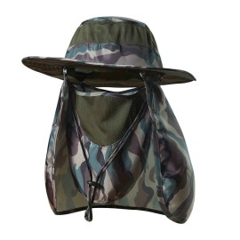 Fishing Hat,Sun Cap with UPF 50+ Sun Protection and Neck Flap,for Man and Women Army Green