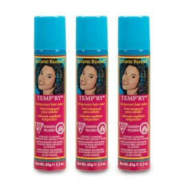 Jerome Russell Temp\'ry Spray-on Red Wine Hair Color, 2.2oz x 3 pack