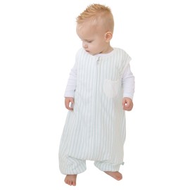 Tealbee Dreamsuit Toddler Sleep Sack with Feet - Walker Sleep Bag with Legs, Rayon made from Bamboo, Winter 1.5 TOG, 2-Way Zipper, 12m-2T - Stripes