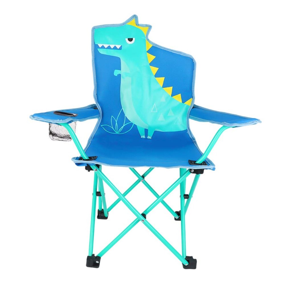 KABOER Kids Outdoor Folding Lawn and Camping Chair with Cup Holder and Carrying Bag, Children\'s Camping Chairs for Outdoor Beach Travel (Dinosaur)