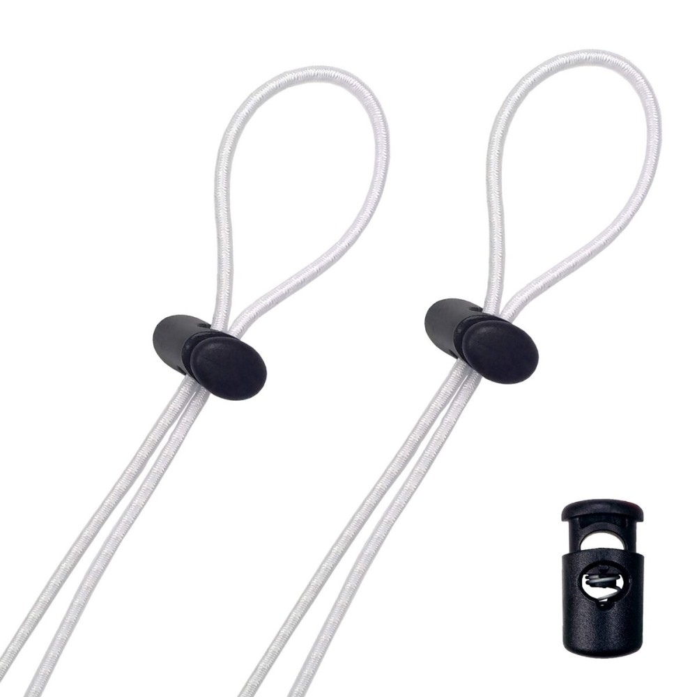 Flow Goggle Strap Kit (2-Pack) - Replacement Bungee Cord Straps for Swim Goggles (Solid White)