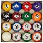 Collapsar Deluxe 2-1/4 Inch Reulation Billiard Balls Pool Ball Marble-Swirl Style Complete 16 Billiard Ball Set (Several Style Available) (White Marble with Black Triangle)