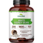 Zazzee White Kidney Bean 10:1 Extract, 1800 mg per Serving, 200 Vegan Capsules, Over 2 Month Supply, Standardized, Concentrated 10X Extract, 100% Vegetarian, All-Natural and Non-GMO, Made in The USA