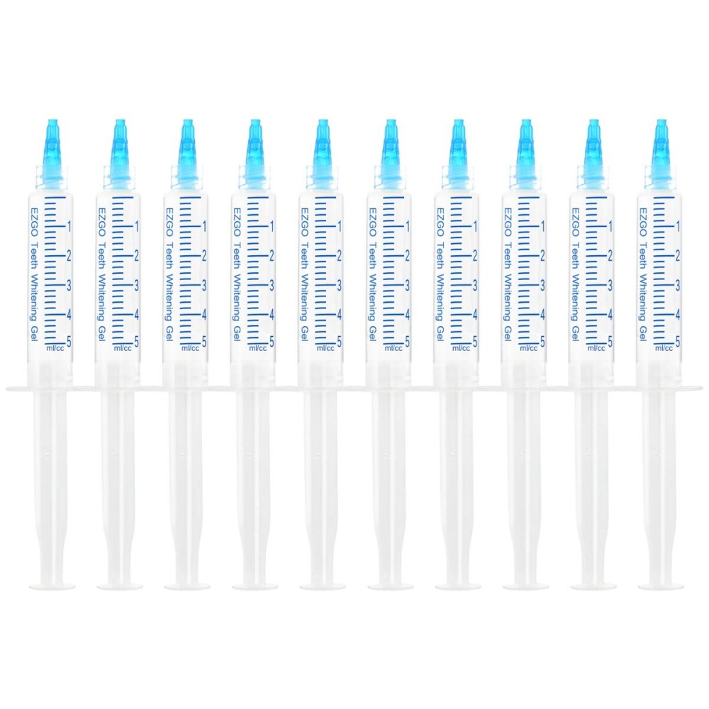EZGO 10 Pack Teeth Whitening Gel Refills 22% Bleaching Gel, No Sensitive Teeth Whitener, Great for Sensitive Tooth Whitening, Carbamide Peroxide Teeth Whitening Gel, Mint Flavor (10X 5ML)