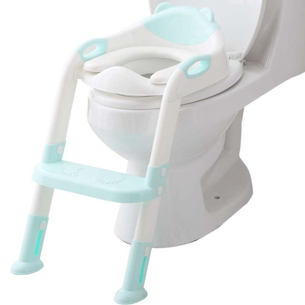 Fedicelly Potty Training Seat Ladder Toddler,Potty Seat Toilet Boys Girls,Kids Toilet Training Seat Step (Blue)