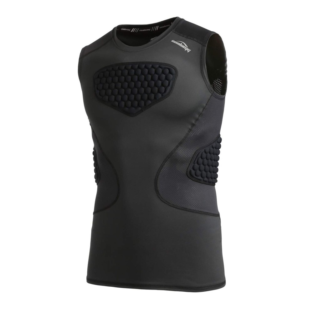 COOLOMG Youth Baseball Chest Protector Padded Shirt Kids Rib Heart Guard Sternum Protection for Softball Football Lacrosse Goalies L