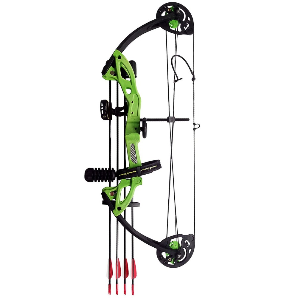 PANDARUS Compound Bow Topoint Archery for Youth and Beginner, Right Handed,19-28 Draw Length,15-29 Lbs Draw Weight, 260 fps (Green Right Handed)