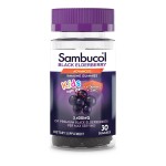 Sambucol Black Elderberry Gummies for Kids - Elderberry Gummies with Zinc and Vitamin C, Elderberry for Kids - 30 Count