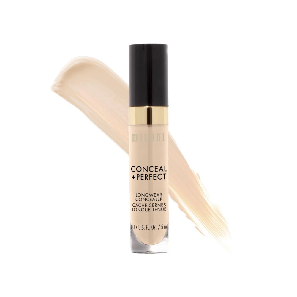 Milani Conceal + Perfect Longwear Concealer - Nude Ivory (0.17 Fl. Oz.) Vegan, Cruelty-Free Liquid Concealer - Cover Dark Circles, Blemishes & Skin Imperfections for Long-Lasting Wear