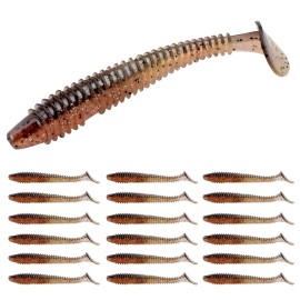 RUNCL Swimbaits Paddle 10/20/30/40PCS, 5/4/3/2 Inchs Paddle Tail, Soft Lure for Trout Crappie Bass, Durable Plastic Bait Swimmer for Saltwater/Freshwater, Fishing Lover\'s Gift