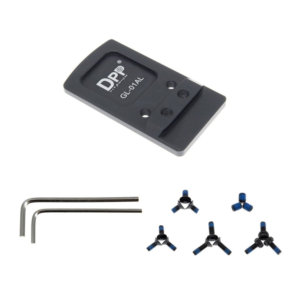 DPP Titanium Rear Sight Dovetail Mount/Mounting Plate/Adapter Compatible with Glock Vortex Venom & Viper, Burris Fastfire, Docter,Ade