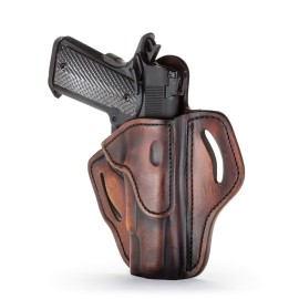 1791 Gunleather 1911 Holster, Right Hand OWB Leather Gun Holster for Belts fits All 1911 Models with 4 and 5 Barrels (Vintage)