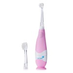 brush-baby BabySonic Infant and Toddler Electric Toothbrush for Ages 0-3 Years - Smart LED Timer and Gentle Vibration Provide a Fun Brushing Experience - Includes 2 Sensitive Brush Heads (Pink)