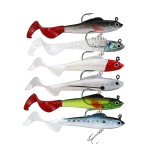Facikono Lures for Bass Jig Head Soft Swimbait, 6-Pack 6 Colors Plastic Bait for Saltwater/Freshwater Fishing