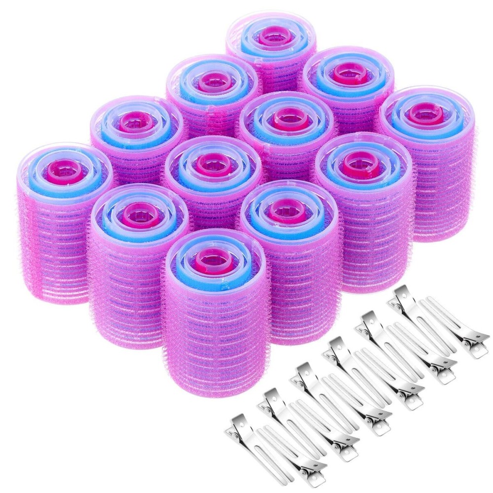 Anezus Self-Grip Rollers Set - 60 Pcs Multicolored Curlers and Clips for Hairstyling