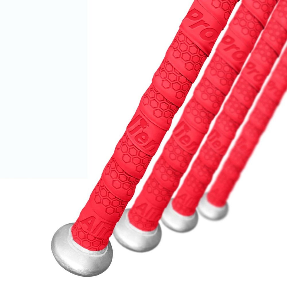 ALIEN PROS Bat Grip Tape for Baseball (4 Grips) - 1.1 mm Precut and Pro Feel Bat Tape - Replacement for Old Baseball bat Grip - Wrap Your Bat for an Epic Home Run (4 Grips, Red)
