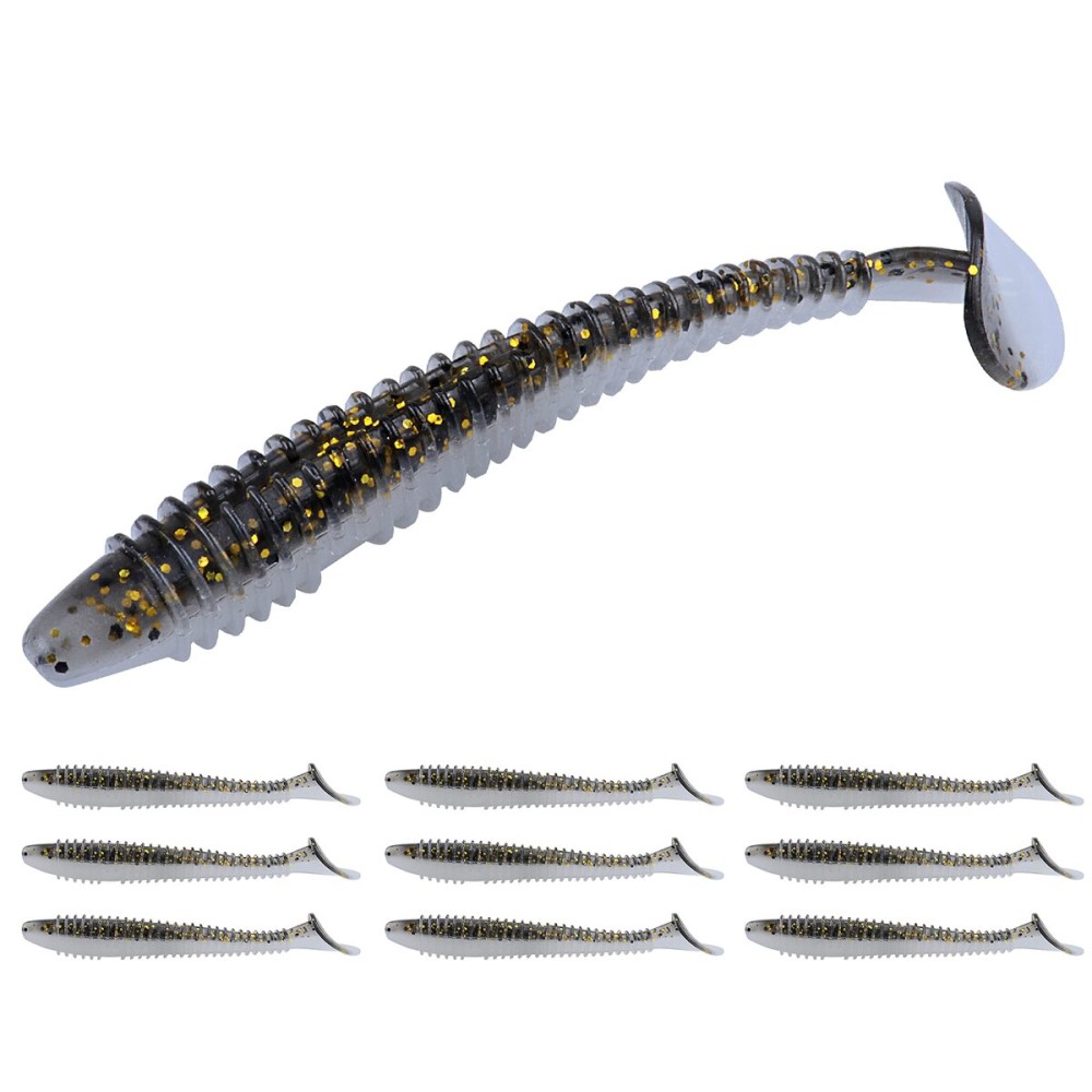 RUNCL Swimbaits Paddle 10/20/30/40PCS, 5/4/3/2 Inchs Paddle Tail, Soft Lure for Trout Crappie Bass, Durable Plastic Bait Swimmer for Saltwater/Freshwater, Fishing Lover\'s Gift