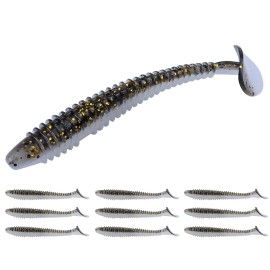 RUNCL Swimbaits Paddle 10/20/30/40PCS, 5/4/3/2 Inchs Paddle Tail, Soft Lure for Trout Crappie Bass, Durable Plastic Bait Swimmer for Saltwater/Freshwater, Fishing Lover\'s Gift