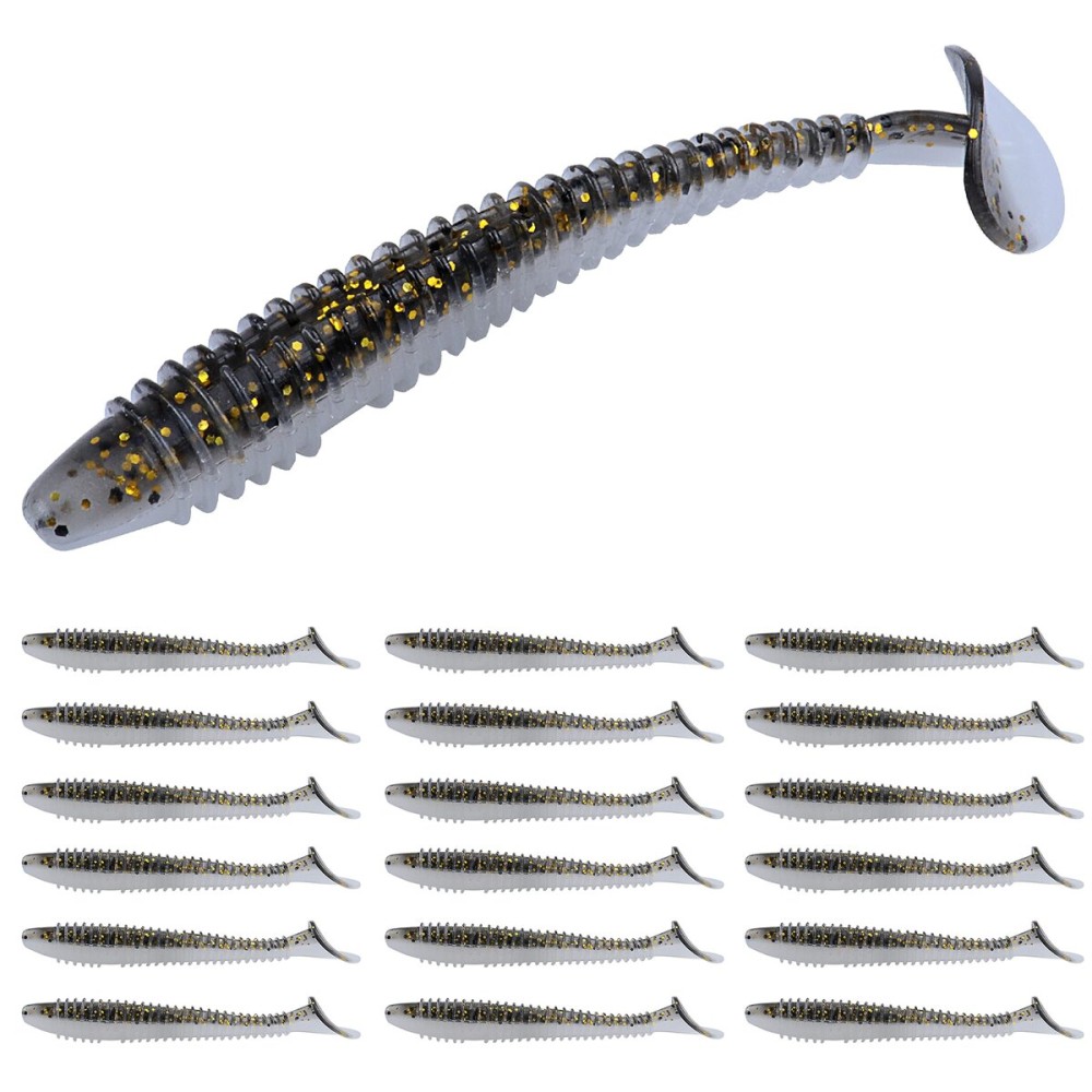 RUNCL Swimbaits Paddle 10/20/30/40PCS, 5/4/3/2 Inchs Paddle Tail, Soft Lure for Trout Crappie Bass, Durable Plastic Bait Swimmer for Saltwater/Freshwater, Fishing Lover\'s Gift