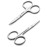 Facial Hair Small Grooming Scissors For Men Women - Eyebrow, Nose Hair, Mustache, Beard, Eyelashes, Ear Trimming Kit - Curved and Rounded Safety Tip Clippers For Hair Cutting - 2PCS Silver