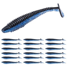 RUNCL Swimbaits Paddle 10/20/30/40PCS, 5/4/3/2 Inchs Paddle Tail, Soft Lure for Trout Crappie Bass, Durable Plastic Bait Swimmer for Saltwater/Freshwater, Fishing Lover\'s Gift