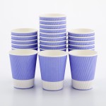 Restaurantware 12 Ounce Paper Cups, Pack of 25 Ripple Wall Disposable CupsLeakproof, Recyclable, Light Purple Insulated Hot Beverage Holders, with Matching Lids Available and Sold Separately