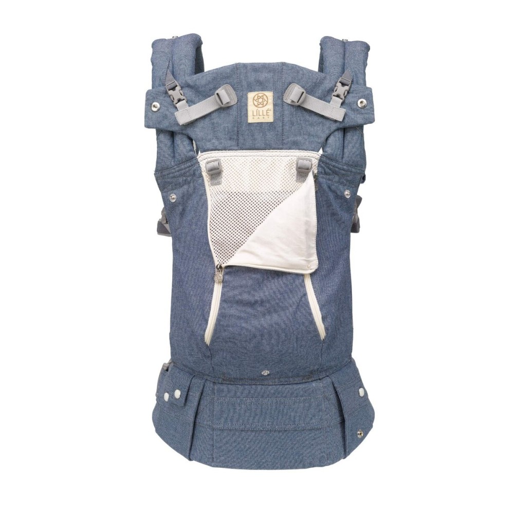 LLLbaby Complete All Seasons Ergonomic 6-in-1 Baby Carrier Infant to Toddler with Lumbar Support (7-45 Pounds), 360 Degree Baby Wearing & Multi-Position, Inward & Outward Facing (Chambray)