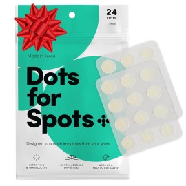 Dots for Spots Pimple Patches For Face - Stocking Stuffers - Fast Acting, Translucent Hydrocolloid Zit Patches that Unclog Pores Korean Skin Care - Vegan, Cruelty Free - (24 count)