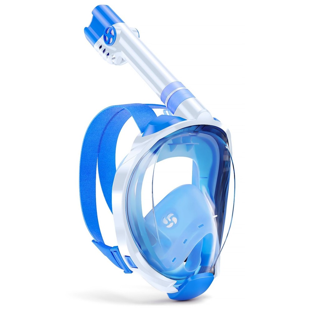 W WSTOO Kids Full Face Snorkel Masks,Suitable for Beginners Dry Top Snorkeling Gear,Can Your Mouth or Nose to Breathe,180 Degrees Panoramic View,Anti-Fog Anti-Leak,Summer Travel and Vacationing Gifts