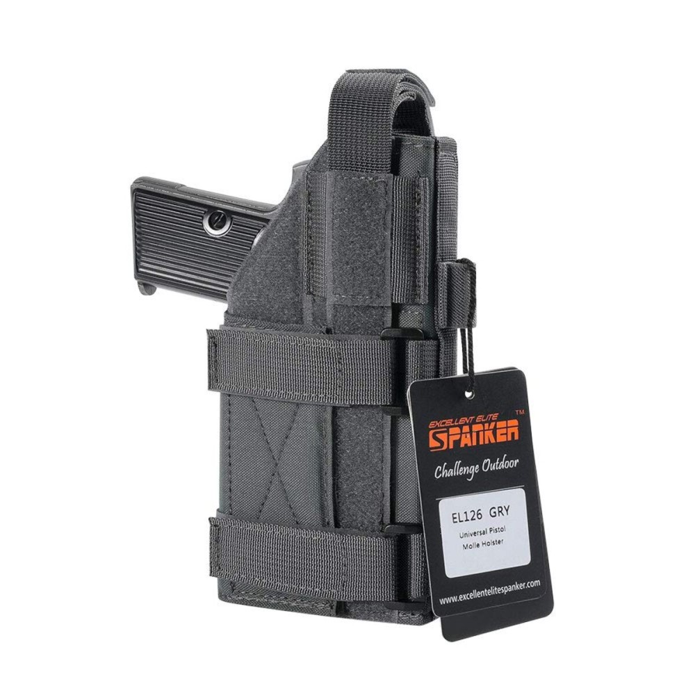 EXCELLENT ELITE SPANKER Pistol Universal Adjustable for Holster G17 G18 G19 G26 G34 M1911 XD-45acp CZ P-10C (Grey)