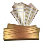 Ocean Tides 50 Sheets (14 x 20 Inches) Christmas Wrapping Paper - Gift Wrapping Tissue Paper Bulk for Crafts, Birthdays, & Holidays - Colored Tissue Papers for Gift Bags & Decorations, Gold Stripes