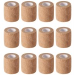 12 Pack 2 x 5 Yards Self Adhesive Elastic Bandage Wrap Stretch Self-Adherent Tape for First Aid,Sports, Wrist, Ankle (Skin Colors)