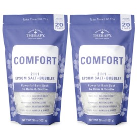 Village Naturals Therapy Comfort Foaming Bath Soak, Blueberry Citrus Scent, 36 oz, Pack of 2