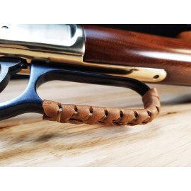 D4 Guns Handcrafted Leather Lever Wrap for Lever Action Rifles and Shotguns (Light Brown/Dark Brown)