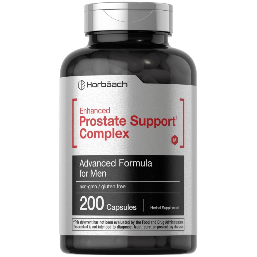 Horbaach Prostate Supplement for Men | 200 Capsules | Enhanced Complex with Saw Palmetto, Pygeum, Stinging Nettle | Non-GMO and Gluten Free