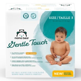 Amazon Brand - Mama Bear Gentle Touch Diapers, Size 3, 168 Count (4 packs of 42)