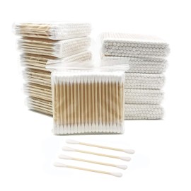 Cotton Swabs with Wooden Sticks/Biodegradable Cotton Buds 2400pcs