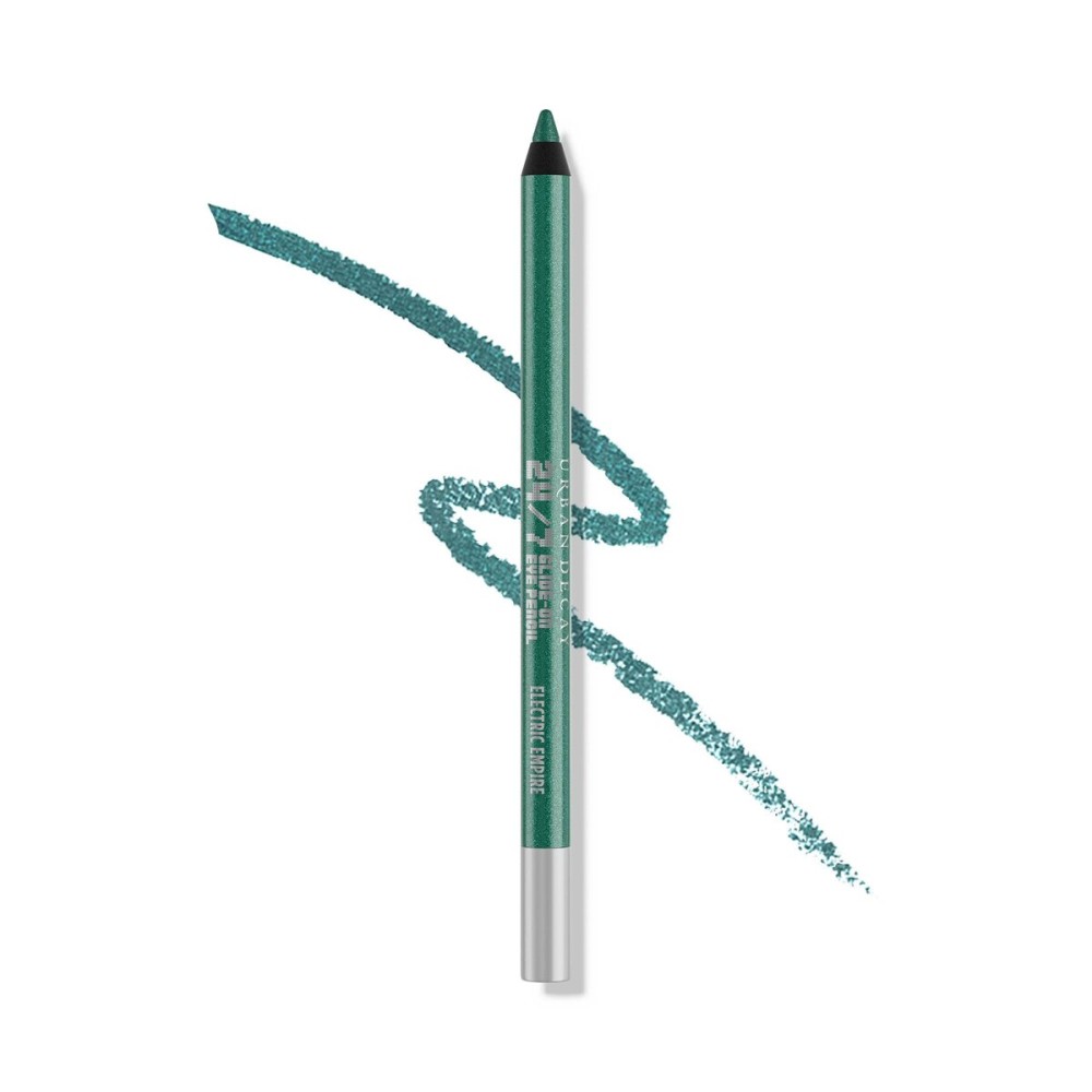URBAN DECAY 24/7 Glide-On Waterproof Eyeliner Pencil - Smudge-Proof, Long-Lasting, Transfer-Proof, Up to 16HR Wear, Smooth No-Tug Formula, Electric Empire (Metallic Green) - 0.04 oz