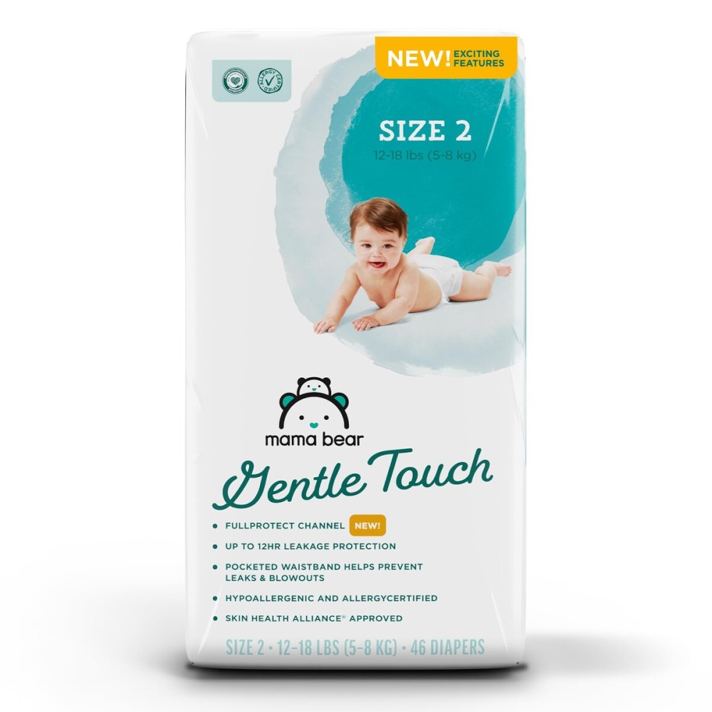 Amazon Brand - Mama Bear Gentle Touch Diapers, Size 2, 46 Count