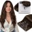 RUANTURE Brown Clip in Hair Extensions Real Human Human Hair, Clip in Human Hair Extensions, Double Weft Full Head THick Ends, Easy to Install, 20 Inch 120g 7pcs 4 Chocolate Brown