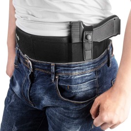 Belly Band Holster XL for Concealed Carry, IWB Gun Holsters for Men Women, Most Comfortable Waistband Handgun Carry with Magazine Pouch, One Holster Fits Most Pistol&Revolvers, BONUS Movable Mag Pouch
