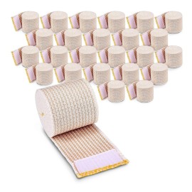 Premium Elastic Bandage Wrap (2 Wide, 25 Pack) - Nexskin Latex Free Athletic/Medical Compression Bandages Hook & Loop Fasteners at Both Ends - Lifetime Washable & Reusable Bandages