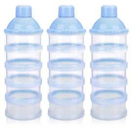 Accmor Formula Dispenser On The Go, 5 Compartments Stackable Formula Container for Travel, Baby Milk Powder Kids Snack Container, BPA Free