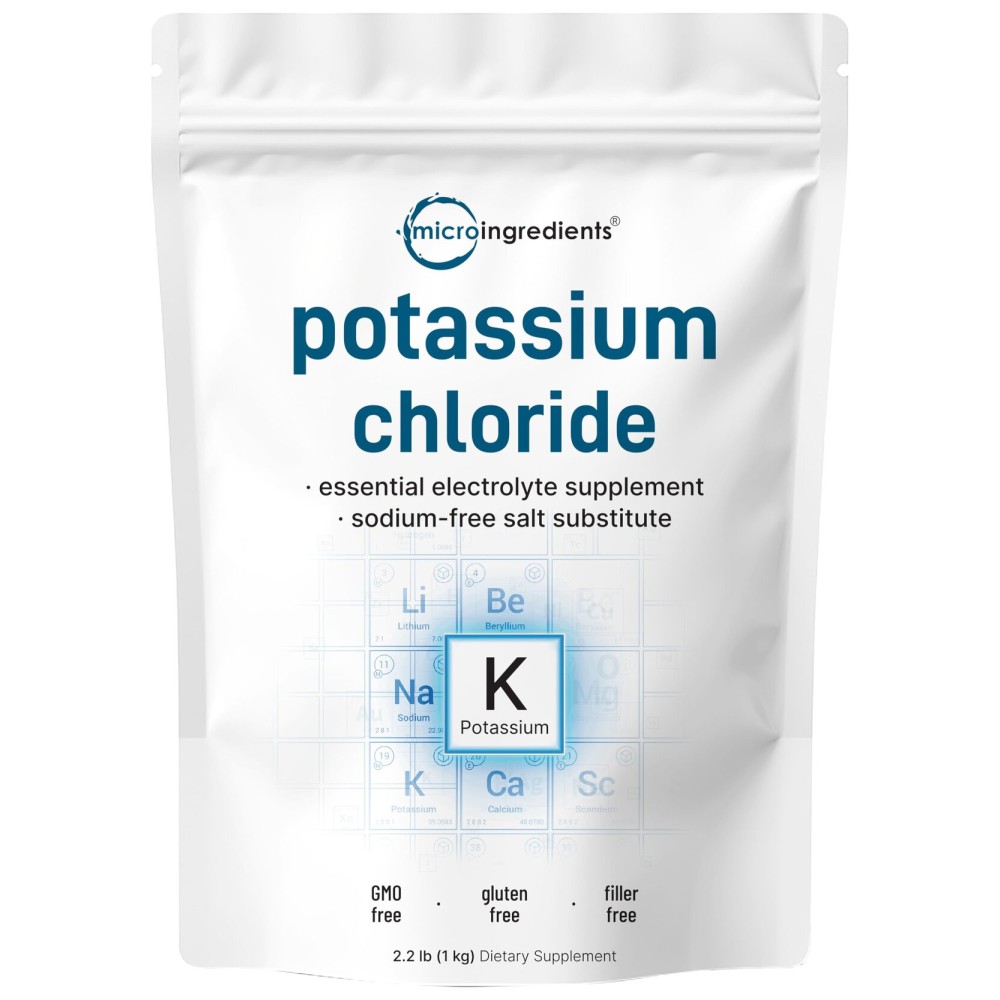 Potassium Chloride Powder, 1 KG (35 Ounce) | Salt Substitute & Essential Hydration Electrolyte Supplement | Supports Mineral Balance, Heart, Joint, and Immune Health | Filler Free, Dissolves Easily