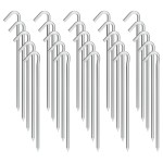 OK5STAR Metal Tent Stakes Heavy Duty 9 Inch, 25 Pack Camping Tarp Stakes, Ground Stakes Yard Stakes Canopy Anchors for Inflatables, Outdoor Decorations