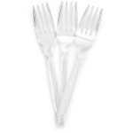 Plasticpro Clear Plastic Forks Disposable Cutlery Medium Weight Utensils 200 Count