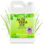 Organic Aloe Vera Gel - 100% Pure for Skin, Sunburn Relief & Face Moisturizer - Extracted from Aloe Vera Plant with Manuka Honey, Orchid & Apple Stem Cells - Everyday Use - 64 fl oz