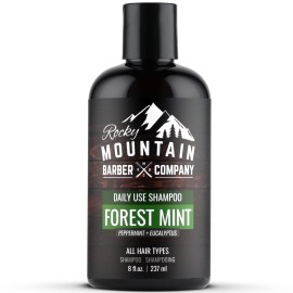 Rocky Mountain Barber Company Men\'s Shampoo - Tea Tree Oil, Peppermint & Eucalyptus for All Hair Types